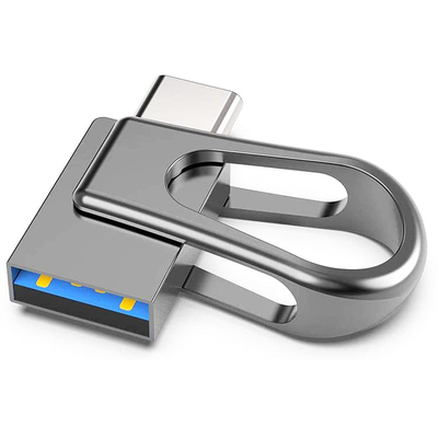 মেটাল টাইপ সি OTG USB ফ্ল্যাশ ড্রাইভ 2.0 128GB 256GB ROHS অনুমোদিত