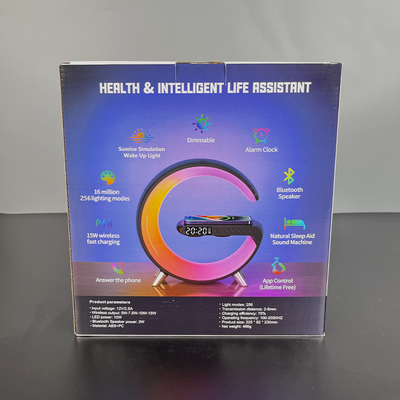 LED / স্পিকার / ঘড়ি সহ উচ্চ-কার্যকারিতা 5 ইন 1 QI ওয়্যারলেস চার্জার