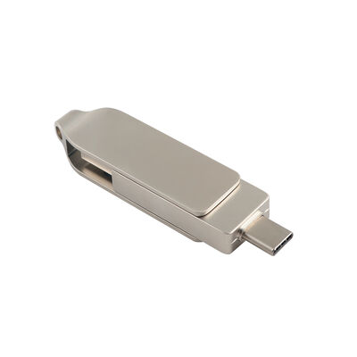 TYPE C USB 128GB 256GB হাই স্পিড ইউএসবি সাইজ 71.4*16.8*10.1mm সহ রেট্রো বডি সিলভার কালার