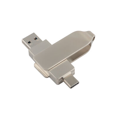 TYPE C USB 128GB 256GB হাই স্পিড ইউএসবি সাইজ 71.4*16.8*10.1mm সহ রেট্রো বডি সিলভার কালার