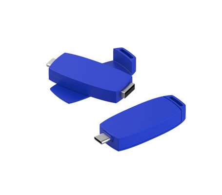 Can Rotate 360 Degrees Plastic Usb Flash Drive With Type C Ports Body Color Have White Red Black And Blue Can Do Customize Print Logo Very Fast