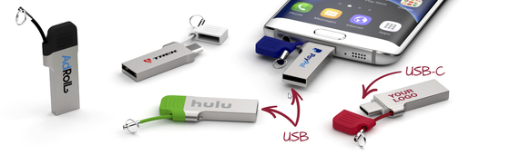 টাইপ করুন c usb ফ্ল্যাশ ড্রাইভ সহ usb A সহ ছোট চেইন মেটাল কভার লেজার এবং লোগো প্রিন্ট করতে পারে দ্রুত গতি 3.2 usb এবং 3.1 usb