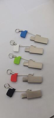 টাইপ করুন c usb ফ্ল্যাশ ড্রাইভ সহ usb A সহ ছোট চেইন মেটাল কভার লেজার এবং লোগো প্রিন্ট করতে পারে দ্রুত গতি 3.2 usb এবং 3.1 usb