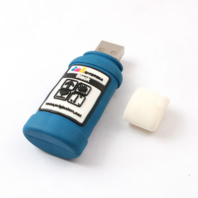 কালি বোতল আকৃতির কাস্টম USB ফ্ল্যাশ ড্রাইভ USB 2.0 3.0 H2 টেস্টিং 256GB
