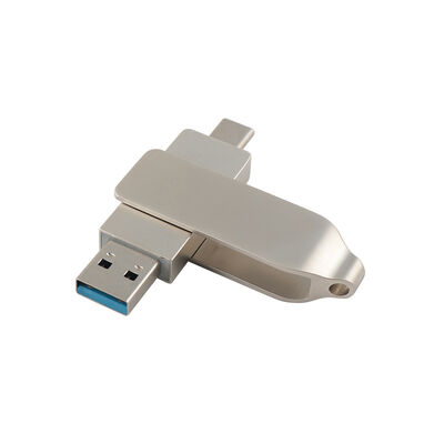TYPE C USB 128GB 256GB হাই স্পিড ইউএসবি সাইজ 71.4*16.8*10.1mm সহ রেট্রো বডি সিলভার কালার