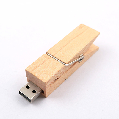 ক্লিপ আকৃতির কাঠের USB ফ্ল্যাশ ড্রাইভ দ্রুত USB 2.0 3.0 2GB 4GB 256GB