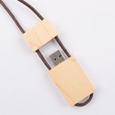 16GB 32GB 64GB ম্যাপেল কাঠের USB ফ্ল্যাশ ড্রাইভ সঙ্গে দড়ি USB 3.0 দ্রুত গতি