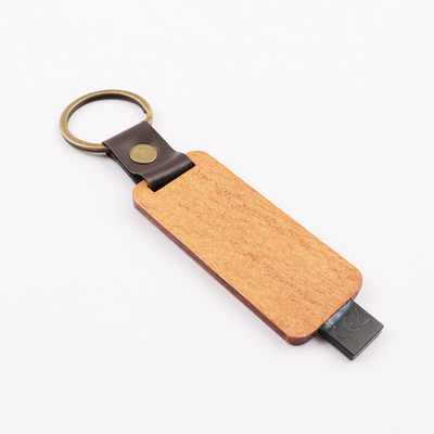 কাঠের চামড়া এমবসিং লোগো উপহার USB ফ্ল্যাশ ড্রাইভ 80MB/S ইউরোপীয় স্ট্যান্ডার্ড