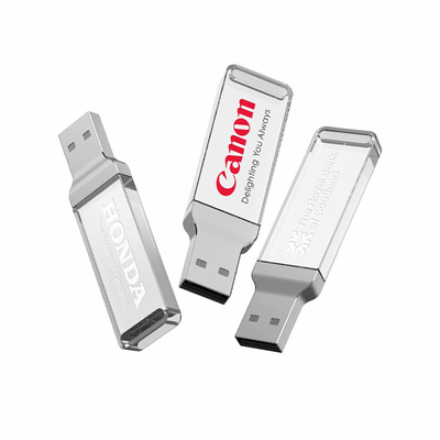 8GB 128GB UDP ফ্ল্যাশ ক্রিস্টাল USB স্টিক 2.0 স্বচ্ছ এক্রাইলিক
