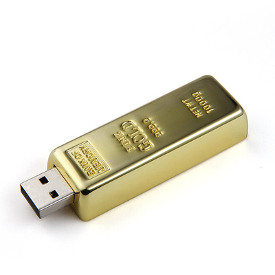 128GB গোল্ড বার মেটাল USB ফ্ল্যাশ ড্রাইভ 2.0 8MB/S ফুল মেমরি OEM ODM